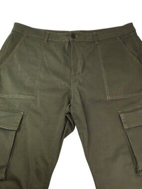 Asos Design Men's Cargo Pants Olive Green Khaki 44 x 32 Baggy